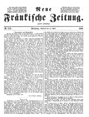 Neue Fränkische Zeitung Mittwoch 24. April 1850