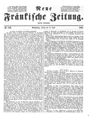 Neue Fränkische Zeitung Freitag 26. April 1850