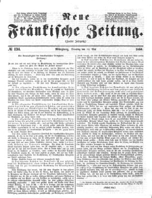 Neue Fränkische Zeitung Dienstag 14. Mai 1850