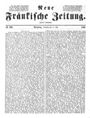 Neue Fränkische Zeitung Samstag 18. Mai 1850