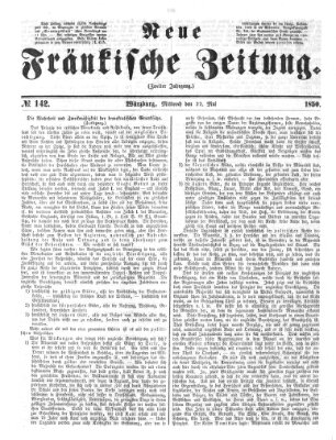 Neue Fränkische Zeitung Mittwoch 22. Mai 1850