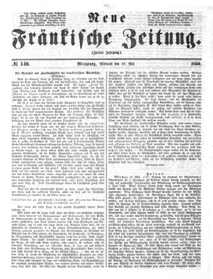 Neue Fränkische Zeitung Mittwoch 29. Mai 1850