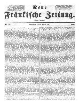 Neue Fränkische Zeitung Freitag 31. Mai 1850