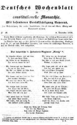 Deutsches Wochenblatt für constitutionelle Monarchie Sonntag 8. Dezember 1850