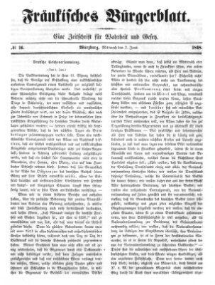 Fränkisches Bürgerblatt (Neue Fränkische Zeitung) Mittwoch 7. Juni 1848