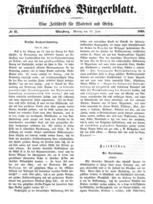 Fränkisches Bürgerblatt (Neue Fränkische Zeitung) Montag 19. Juni 1848