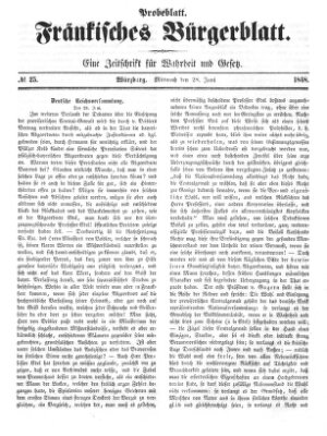 Fränkisches Bürgerblatt (Neue Fränkische Zeitung) Mittwoch 28. Juni 1848