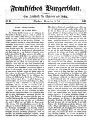 Fränkisches Bürgerblatt (Neue Fränkische Zeitung) Montag 10. Juli 1848