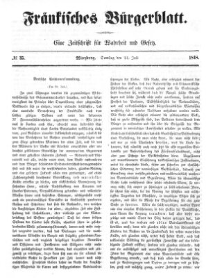 Fränkisches Bürgerblatt (Neue Fränkische Zeitung) Samstag 22. Juli 1848