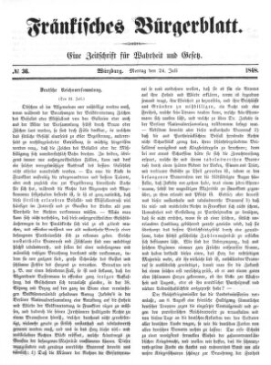 Fränkisches Bürgerblatt (Neue Fränkische Zeitung) Montag 24. Juli 1848