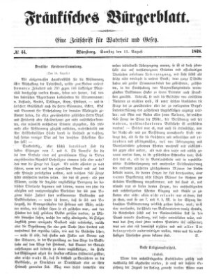 Fränkisches Bürgerblatt (Neue Fränkische Zeitung) Freitag 11. August 1848