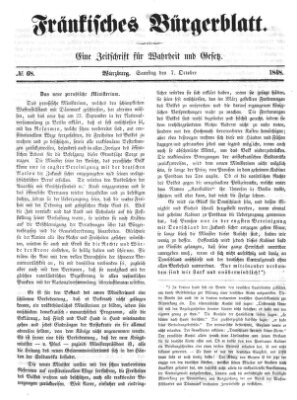 Fränkisches Bürgerblatt (Neue Fränkische Zeitung) Samstag 7. Oktober 1848