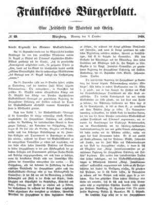 Fränkisches Bürgerblatt (Neue Fränkische Zeitung) Montag 9. Oktober 1848