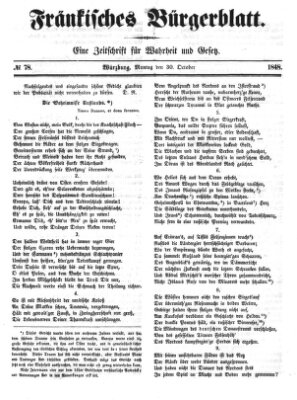 Fränkisches Bürgerblatt (Neue Fränkische Zeitung) Montag 30. Oktober 1848