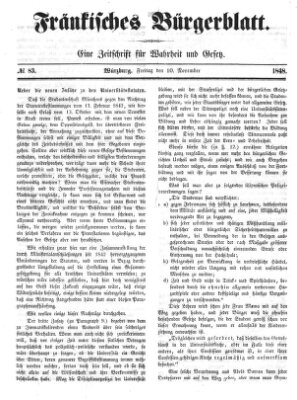 Fränkisches Bürgerblatt (Neue Fränkische Zeitung) Freitag 10. November 1848