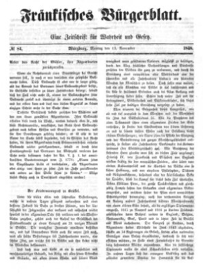 Fränkisches Bürgerblatt (Neue Fränkische Zeitung) Montag 13. November 1848