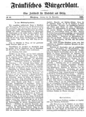 Fränkisches Bürgerblatt (Neue Fränkische Zeitung) Freitag 24. November 1848