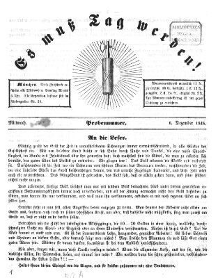 Es muß Tag werden Mittwoch 6. Dezember 1848