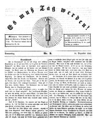 Es muß Tag werden Donnerstag 14. Dezember 1848