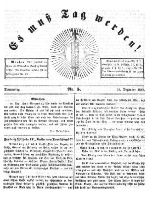 Es muß Tag werden Donnerstag 21. Dezember 1848