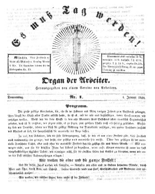 Es muß Tag werden Donnerstag 4. Januar 1849