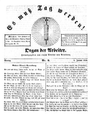 Es muß Tag werden Montag 8. Januar 1849