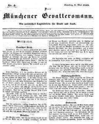 Politischer Gevattersmann Samstag 6. Mai 1848