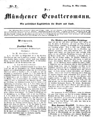 Politischer Gevattersmann Dienstag 9. Mai 1848