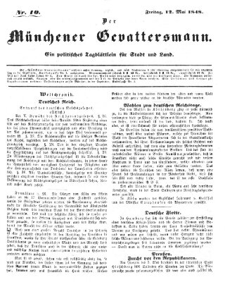 Politischer Gevattersmann Freitag 12. Mai 1848