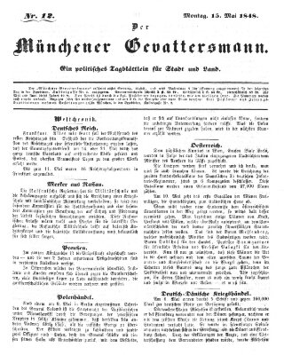 Politischer Gevattersmann Montag 15. Mai 1848