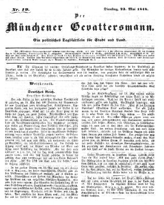 Politischer Gevattersmann Dienstag 23. Mai 1848