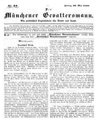 Politischer Gevattersmann Freitag 26. Mai 1848