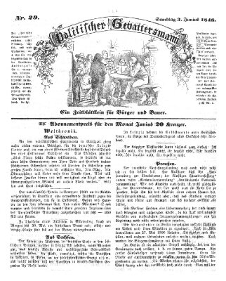 Politischer Gevattersmann Samstag 3. Juni 1848