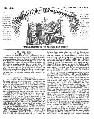 Politischer Gevattersmann Mittwoch 28. Juni 1848