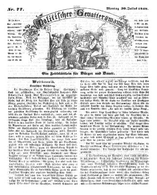 Politischer Gevattersmann Sonntag 30. Juli 1848