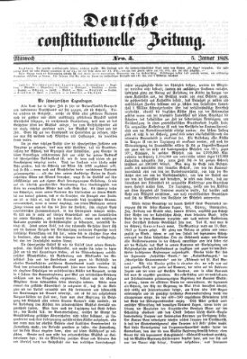 Deutsche constitutionelle Zeitung Mittwoch 5. Januar 1848