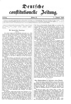 Deutsche constitutionelle Zeitung Freitag 7. Januar 1848