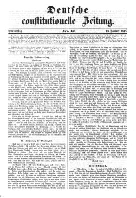 Deutsche constitutionelle Zeitung Donnerstag 13. Januar 1848