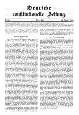 Deutsche constitutionelle Zeitung Freitag 14. Januar 1848