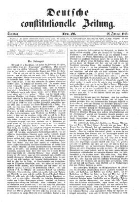 Deutsche constitutionelle Zeitung Sonntag 16. Januar 1848