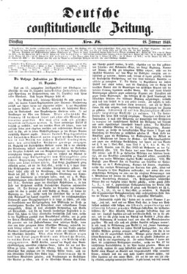 Deutsche constitutionelle Zeitung Dienstag 18. Januar 1848