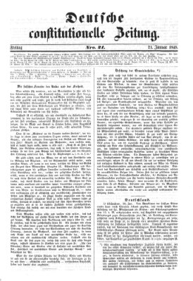 Deutsche constitutionelle Zeitung Freitag 21. Januar 1848