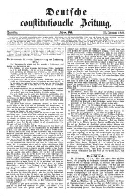 Deutsche constitutionelle Zeitung Samstag 29. Januar 1848