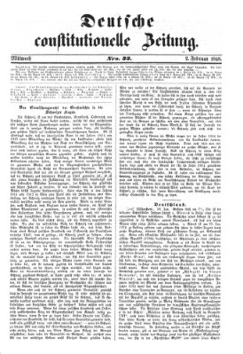 Deutsche constitutionelle Zeitung Mittwoch 2. Februar 1848