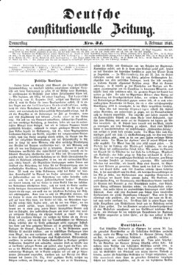 Deutsche constitutionelle Zeitung Donnerstag 3. Februar 1848