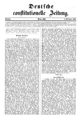 Deutsche constitutionelle Zeitung Freitag 4. Februar 1848