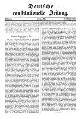 Deutsche constitutionelle Zeitung Mittwoch 9. Februar 1848