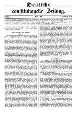 Deutsche constitutionelle Zeitung Freitag 11. Februar 1848