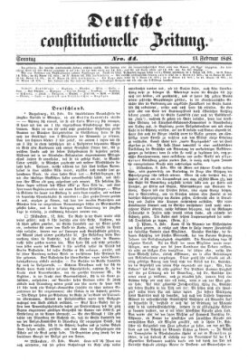 Deutsche constitutionelle Zeitung Sonntag 13. Februar 1848