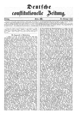 Deutsche constitutionelle Zeitung Freitag 25. Februar 1848